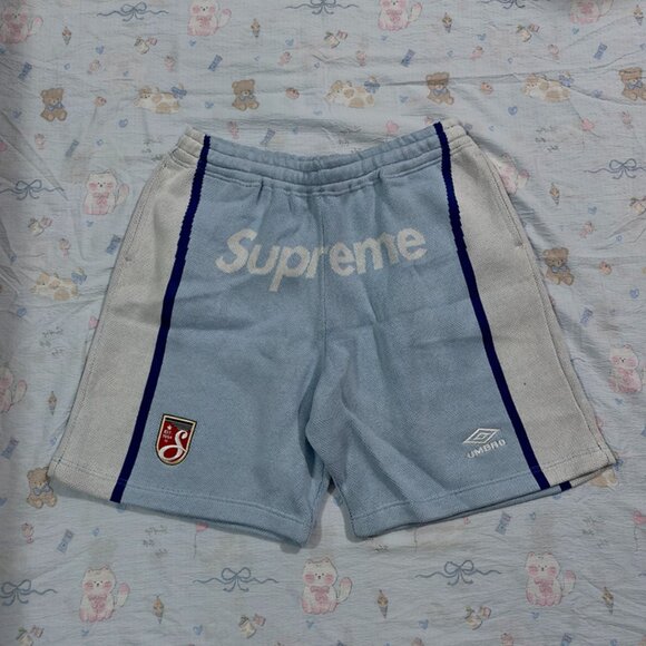 Supreme Blue Knit Shorts - Picture 1 of 8
